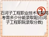 石河子工程职业技术学院高考需多少分能录取呢(石河子工程职院录取分数)
