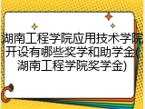 湖南工程学院应用技术学院开设有哪些奖学和助学金(湖南工程学院奖学金)