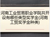 河南工业贸易职业学院共开设有哪些类型奖学金(河南工贸奖学金种类)