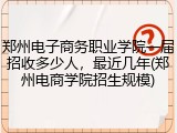 郑州电子商务职业学院一届招收多少人，最近几年(郑州电商学院招生规模)