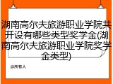 湖南高尔夫旅游职业学院共开设有哪些类型奖学金(湖南高尔夫旅游职业学院奖学金类型)