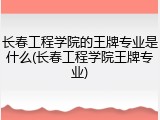 长春工程学院的王牌专业是什么(长春工程学院王牌专业)