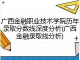广西金融职业技术学院历年录取分数线深度分析(广西金融录取线分析)
