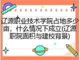 辽源职业技术学院占地多少亩，什么情况下成立(辽源职院面积与建校背景)