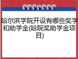 哈尔滨学院开设有哪些奖学和助学金(哈院奖助学金项目)
