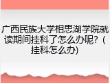 广西民族大学相思湖学院就读期间挂科了怎么办呢？(挂科怎么办)