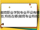 徽商职业学院专业开设有哪些,特色在哪(徽商专业特色)