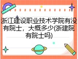 浙江建设职业技术学院有没有院士，大概多少(浙建院有院士吗)