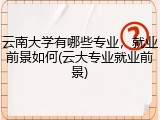 云南大学有哪些专业，就业前景如何(云大专业就业前景)