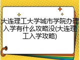大连理工大学城市学院办理入学有什么攻略没(大连理工入学攻略)