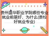 贵州盛华职业学院哪些专业就业前景好，为什么(贵校好就业专业)