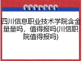 四川信息职业技术学院含金量量吗，值得报吗(川信职院值得报吗)