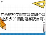 广西财经学院官网是哪个网址多少(广西财经学院官网)