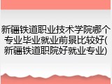 新疆铁道职业技术学院哪个专业毕业就业前景比较好(新疆铁道职院好就业专业)