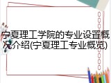 宁夏理工学院的专业设置概况介绍(宁夏理工专业概览)
