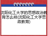 沈阳化工大学的思想政治教育怎么样(沈阳化工大学思政教育)