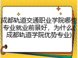 成都轨道交通职业学院哪些专业就业前景好，为什么(成都轨道学院优势专业)