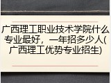 广西理工职业技术学院什么专业最好，一年招多少人(广西理工优势专业招生)