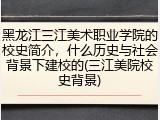 黑龙江三江美术职业学院的校史简介，什么历史与社会背景下建校的(三江美院校史背景)