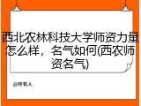 西北农林科技大学师资力量怎么样，名气如何(西农师资名气)