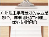 广州理工学院最好的专业是哪个，详细阐述(广州理工优势专业解析)