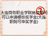 大连商务职业学院就读期间可以申请哪些奖学金(大连职院可申奖学金)