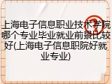 上海电子信息职业技术学院哪个专业毕业就业前景比较好(上海电子信息职院好就业专业)