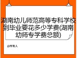 湖南幼儿师范高等专科学校到毕业要花多少学费(湖南幼师专学费总额)