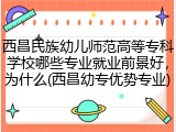 西昌民族幼儿师范高等专科学校哪些专业就业前景好，为什么(西昌幼专优势专业)