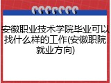 安徽职业技术学院毕业可以找什么样的工作(安徽职院就业方向)