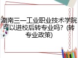 湖南三一工业职业技术学院可以进校后转专业吗？(转专业政策)