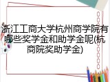 浙江工商大学杭州商学院有哪些奖学金和助学金呢(杭商院奖助学金)