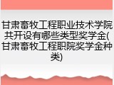 甘肃畜牧工程职业技术学院共开设有哪些类型奖学金(甘肃畜牧工程职院奖学金种类)
