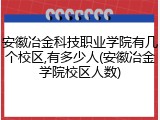 安徽冶金科技职业学院有几个校区,有多少人(安徽冶金学院校区人数)