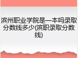滨州职业学院是一本吗录取分数线多少(滨职录取分数线)