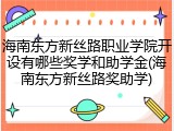 海南东方新丝路职业学院开设有哪些奖学和助学金(海南东方新丝路奖助学)