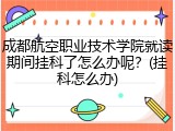成都航空职业技术学院就读期间挂科了怎么办呢？(挂科怎么办)
