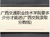 广西交通职业技术学院要多少分才能进(广西交院录取分数线)