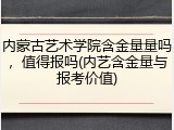 内蒙古艺术学院含金量量吗，值得报吗(内艺含金量与报考价值)