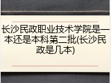 长沙民政职业技术学院是一本还是本科第二批(长沙民政是几本)
