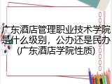 广东酒店管理职业技术学院是什么级别，公办还是民办(广东酒店学院性质)