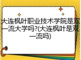 大连枫叶职业技术学院是双一流大学吗?(大连枫叶是双一流吗)