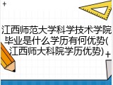 江西师范大学科学技术学院毕业是什么学历有何优势(江西师大科院学历优势)