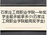 石家庄工商职业学院一年奖学金最多能拿多少(石家庄工商职业学院最高奖学金)