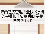 陕西经济管理职业技术学院的学费和住宿费明细(学费住宿费明细)