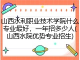 山西水利职业技术学院什么专业最好，一年招多少人(山西水院优势专业招生)