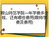 鞍山师范学院一年学费多少钱，还有哪些费用(鞍师学费及费用)
