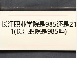 长江职业学院是985还是211(长江职院是985吗)