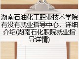 湖南石油化工职业技术学院有没有就业指导中心，详细介绍(湖南石化职院就业指导详情)