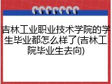吉林工业职业技术学院的学生毕业都怎么样了(吉林工院毕业生去向)